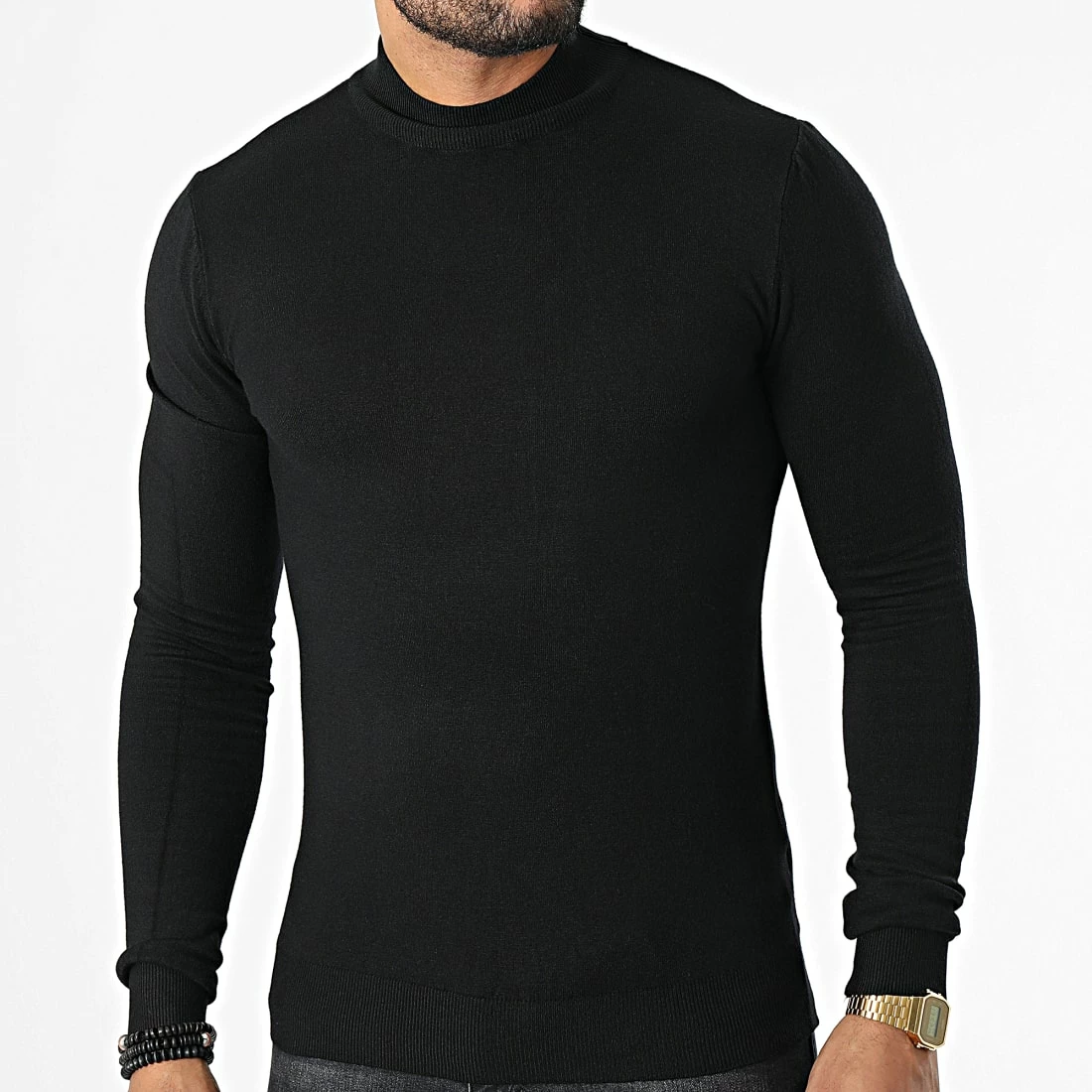 Acheter 👍 Pull Col Cheminée LD-690017 Noir de KZR 💯 3 Acheter 👍 Pull Col Cheminée LD-690017 Noir de KZR 💯