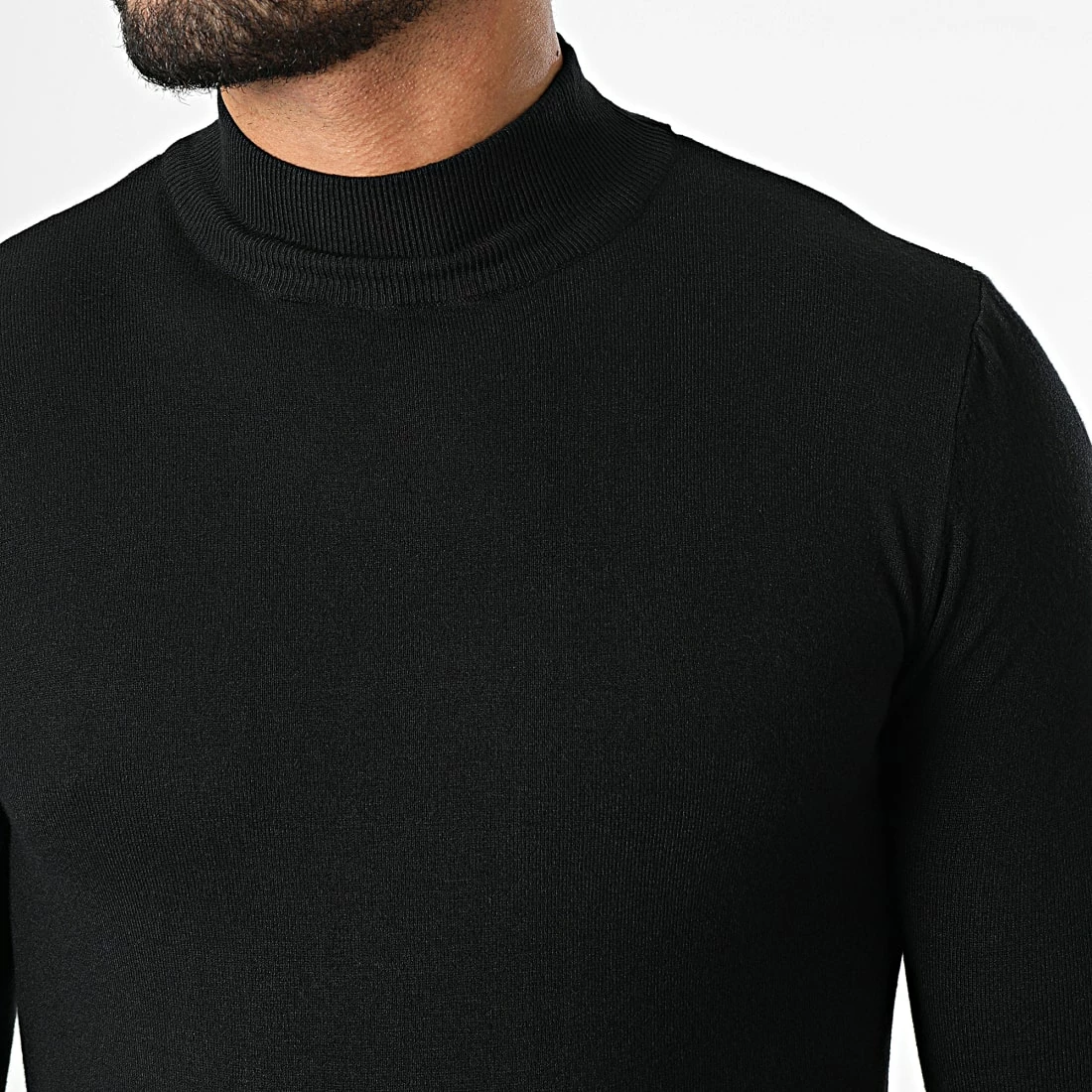 Acheter 👍 Pull Col Cheminée LD-690017 Noir de KZR 💯 4 Acheter 👍 Pull Col Cheminée LD-690017 Noir de KZR 💯 – Image 2