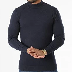 Top 10 🧨 Pull Col Cheminée LD-690017 Bleu Marine de KZR 🧨