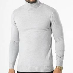 Sortie 🥰 Pull Col Roulé LD-690018 Gris Chiné de KZR ✨ -KZR Soldes kzr 334072 LD 690018 7 20220826T142509 03