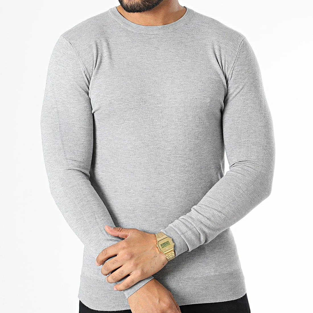 Promo 🔔 Pull LD-690016 Gris Chiné de KZR 😍 3 Promo 🔔 Pull LD-690016 Gris Chiné de KZR 😍