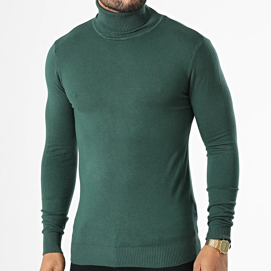 Bon marché 👏 Pull Col Roulé LD-690018 Vert de KZR 🎉 3 Bon marché 👏 Pull Col Roulé LD-690018 Vert de KZR 🎉