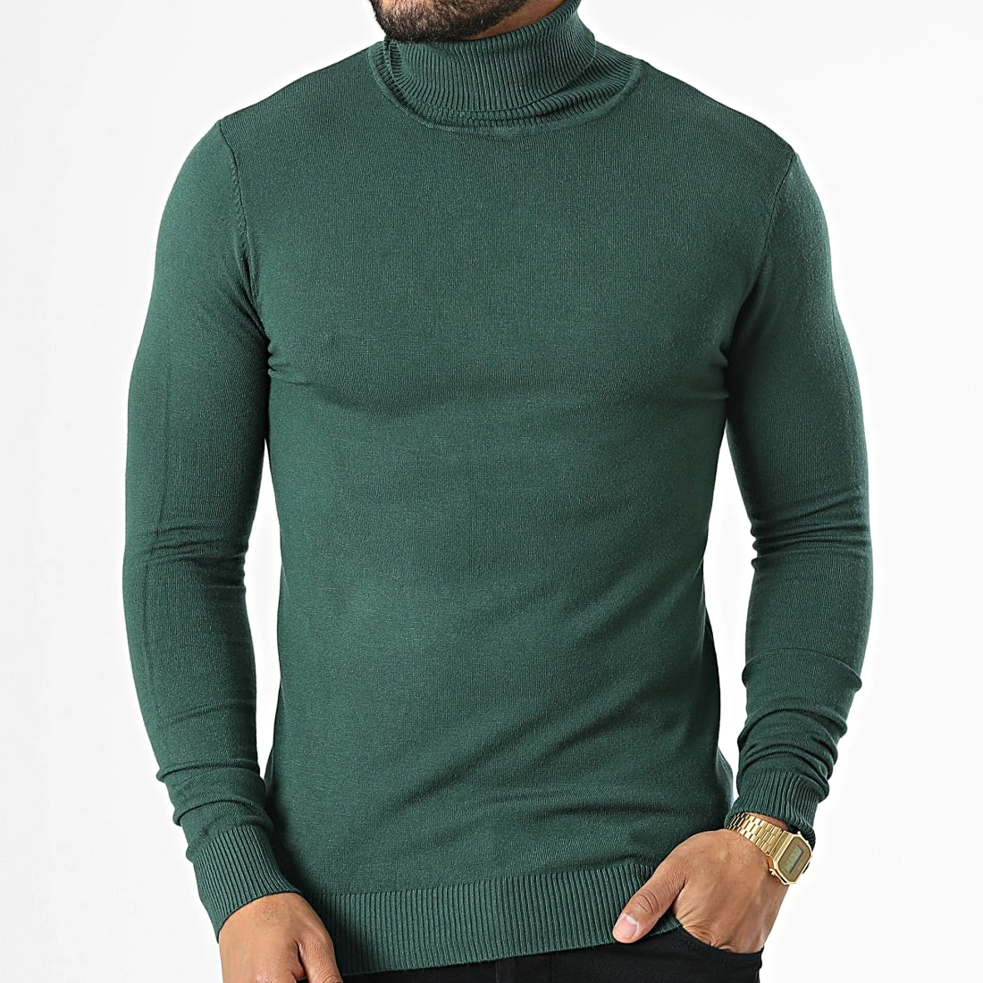 Bon marché 👏 Pull Col Roulé LD-690018 Vert de KZR 🎉 5 Bon marché 👏 Pull Col Roulé LD-690018 Vert de KZR 🎉 – Image 3