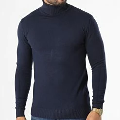 Promo ✔️ Pull Col Roulé LD-690018 Bleu Marine de KZR 👏 -KZR Soldes kzr 334097 LD 690018 3 20220826T142840 03