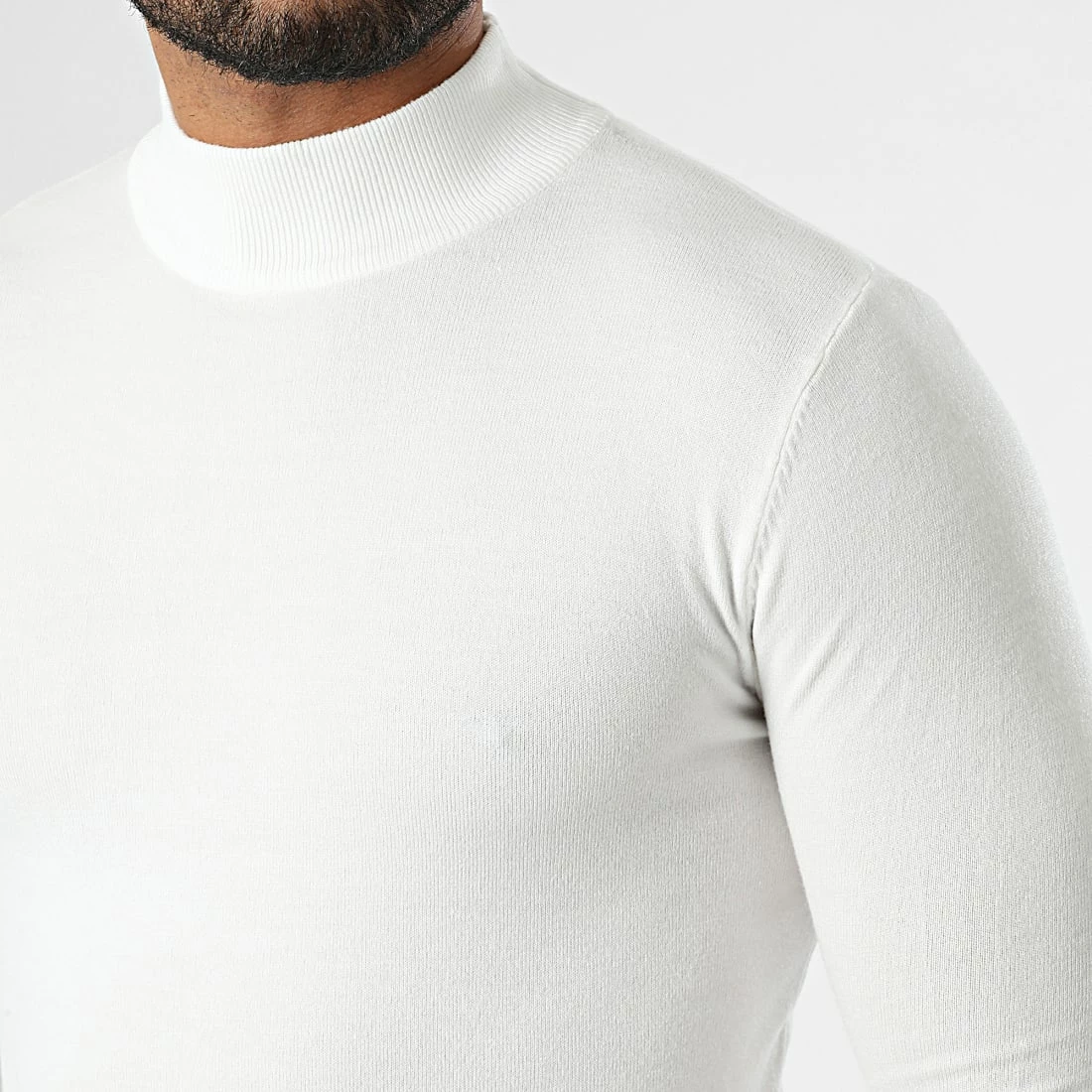 Grosses soldes 🔥 Pull Col Cheminée LD-690017 Blanc de KZR 🔔 4 Grosses soldes 🔥 Pull Col Cheminée LD-690017 Blanc de KZR 🔔 – Image 2