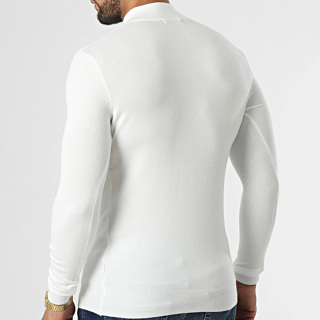 Grosses soldes 🔥 Pull Col Cheminée LD-690017 Blanc de KZR 🔔 6 Grosses soldes 🔥 Pull Col Cheminée LD-690017 Blanc de KZR 🔔 – Image 4