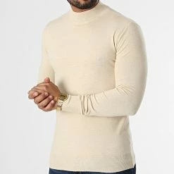 Acheter 😉 Pull Col Cheminée LD-690017 Beige de KZR 🎉 -KZR Soldes kzr 334107 LD 690017 8 20220826T142857 03