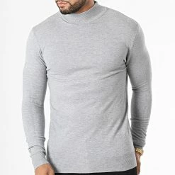 Bon marché 🔔 Pull Col Cheminée LD-690017 Gris Chiné de KZR 🌟 -KZR Soldes kzr 334108 LD 690017 7 20220825T161308 03