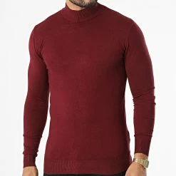 Vente flash ✨ Pull Col Cheminée LD-690017 Bordeaux de KZR 👏 -KZR Soldes kzr 334109 LD 690017 5 20220826T142633 03