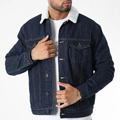 Vente flash 🌟 Veste Jean Col Mouton TH37815 Bleu Brut de KZR 🥰 8 Vente flash 🌟 Veste Jean Col Mouton TH37815 Bleu Brut de KZR 🥰 -KZR Soldes kzr 337778 TH37815 DARK BLUE 20220923T153020 03