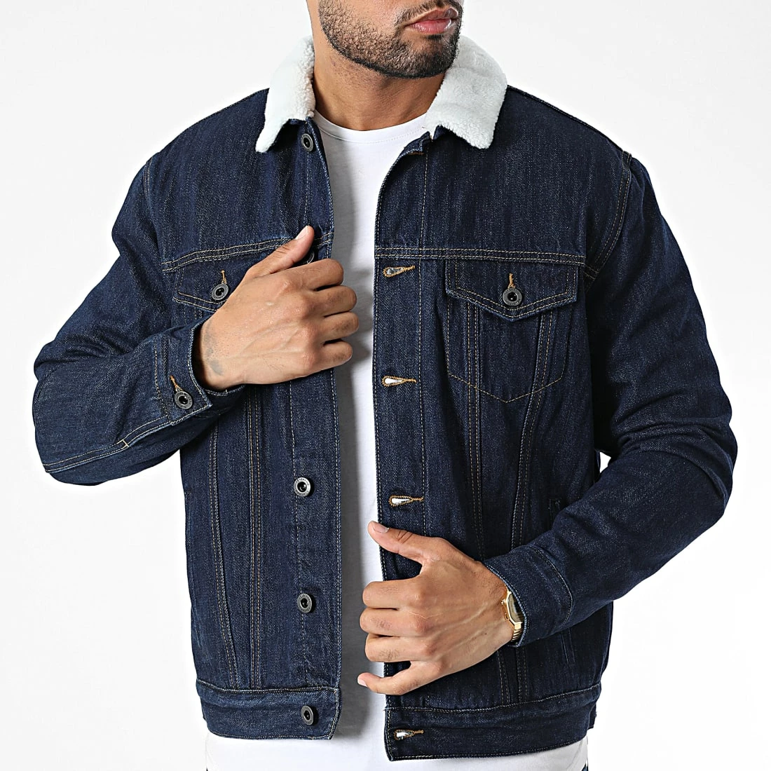 Vente flash 🌟 Veste Jean Col Mouton TH37815 Bleu Brut de KZR 🥰 5 Vente flash 🌟 Veste Jean Col Mouton TH37815 Bleu Brut de KZR 🥰 – Image 3