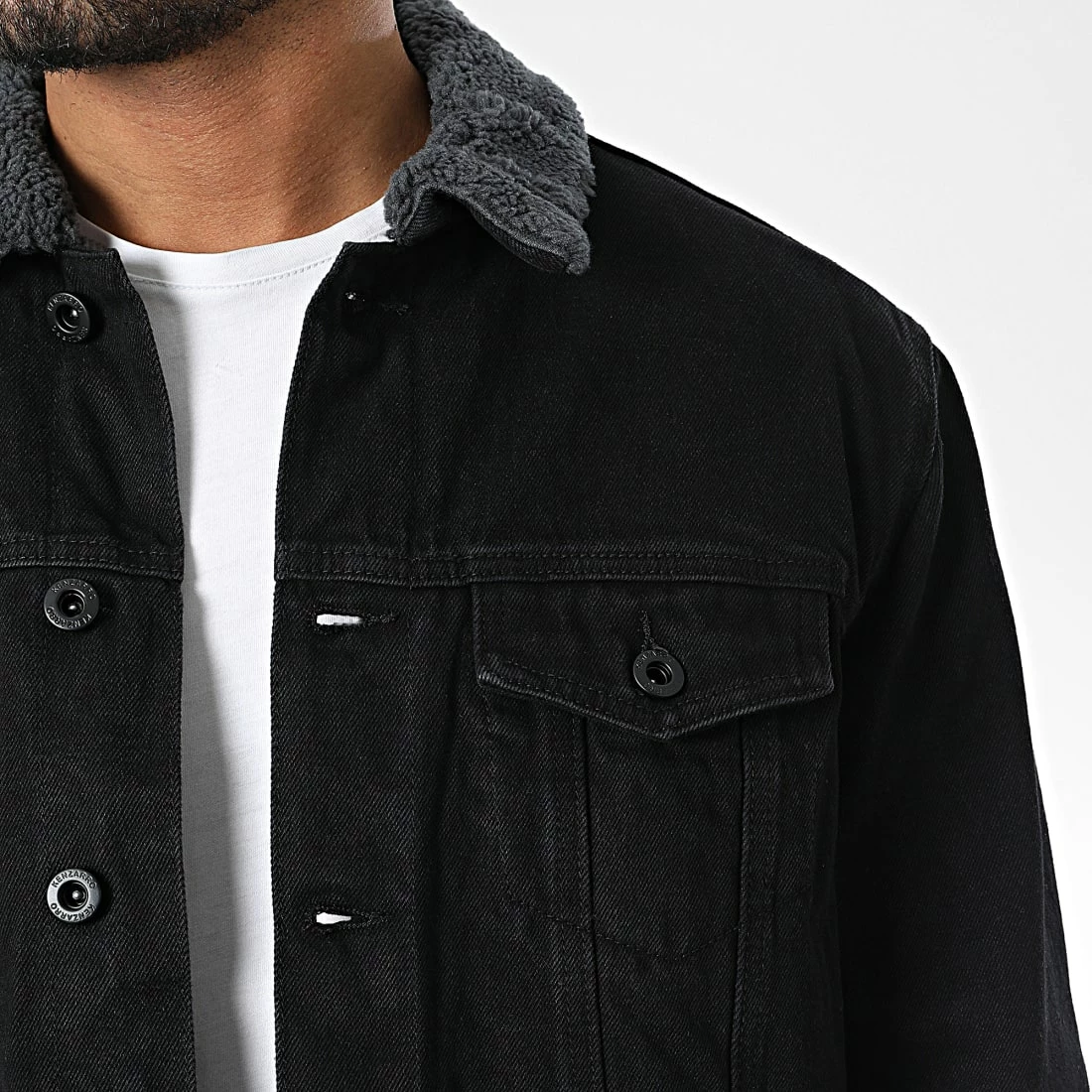 Tout neuf 👏 Veste Jean Col Mouton TH37816 Noir de KZR 🌟 4 Tout neuf 👏 Veste Jean Col Mouton TH37816 Noir de KZR 🌟 – Image 2