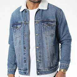 Top 10 👍 Veste Jean Col Mouton TH37812 Bleu Denim de KZR 🔥 -KZR Soldes kzr 337780 TH37812 MIDDLE BLUE 20220926T150609 03