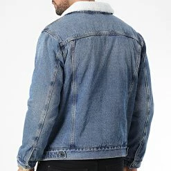 Top 10 👍 Veste Jean Col Mouton TH37812 Bleu Denim de KZR 🔥 -KZR Soldes kzr 337780 TH37812 MIDDLE BLUE 20220926T150611 04