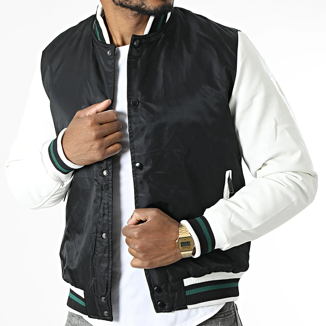 Acheter 👏 Veste TR-2207 Noir Blanc de KZR ✨ 3 Acheter 👏 Veste TR-2207 Noir Blanc de KZR ✨