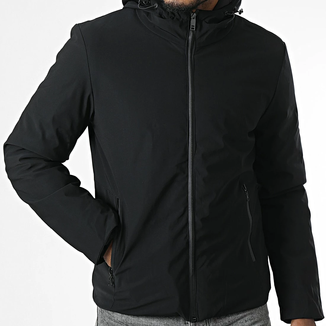 Acheter 🤩 Veste Zippée Capuche TR-2205 Noir de KZR ⭐ 5 Acheter 🤩 Veste Zippée Capuche TR-2205 Noir de KZR ⭐ – Image 3