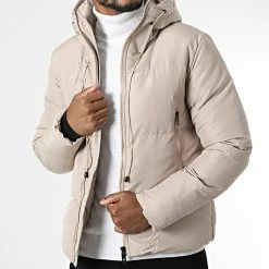 Le moins cher ✔️ Doudoune Capuche TR-2206 Beige de KZR ⭐