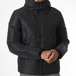 Sortie 😉 Doudoune Capuche TR-2206 Noir de KZR 🌟 -KZR Soldes kzr 338167 TR 2206 BLACK 20220927T152637 03