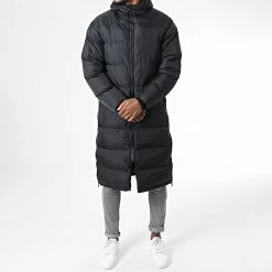 De gros ✨ Doudoune Longue Capuche TR-2201 Noir de KZR 🧨 -KZR Soldes kzr 338171 TR 2201 BLACK 20220927T152125 03