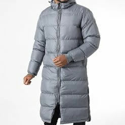 KZR Soldes 27 Sortie 👏 Doudoune Longue Capuche TR-2201 Gris de KZR 😀