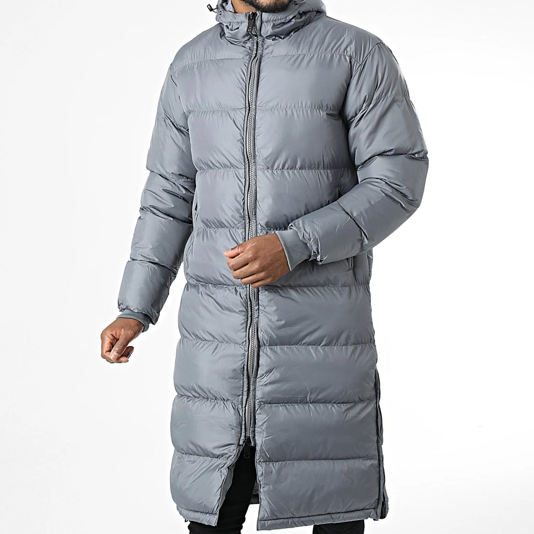 Sortie 👏 Doudoune Longue Capuche TR-2201 Gris de KZR 😀 3 Sortie 👏 Doudoune Longue Capuche TR-2201 Gris de KZR 😀