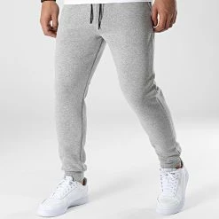 Remise 👍 Pantalon Jogging D9042 Gris Chiné de KZR ⌛