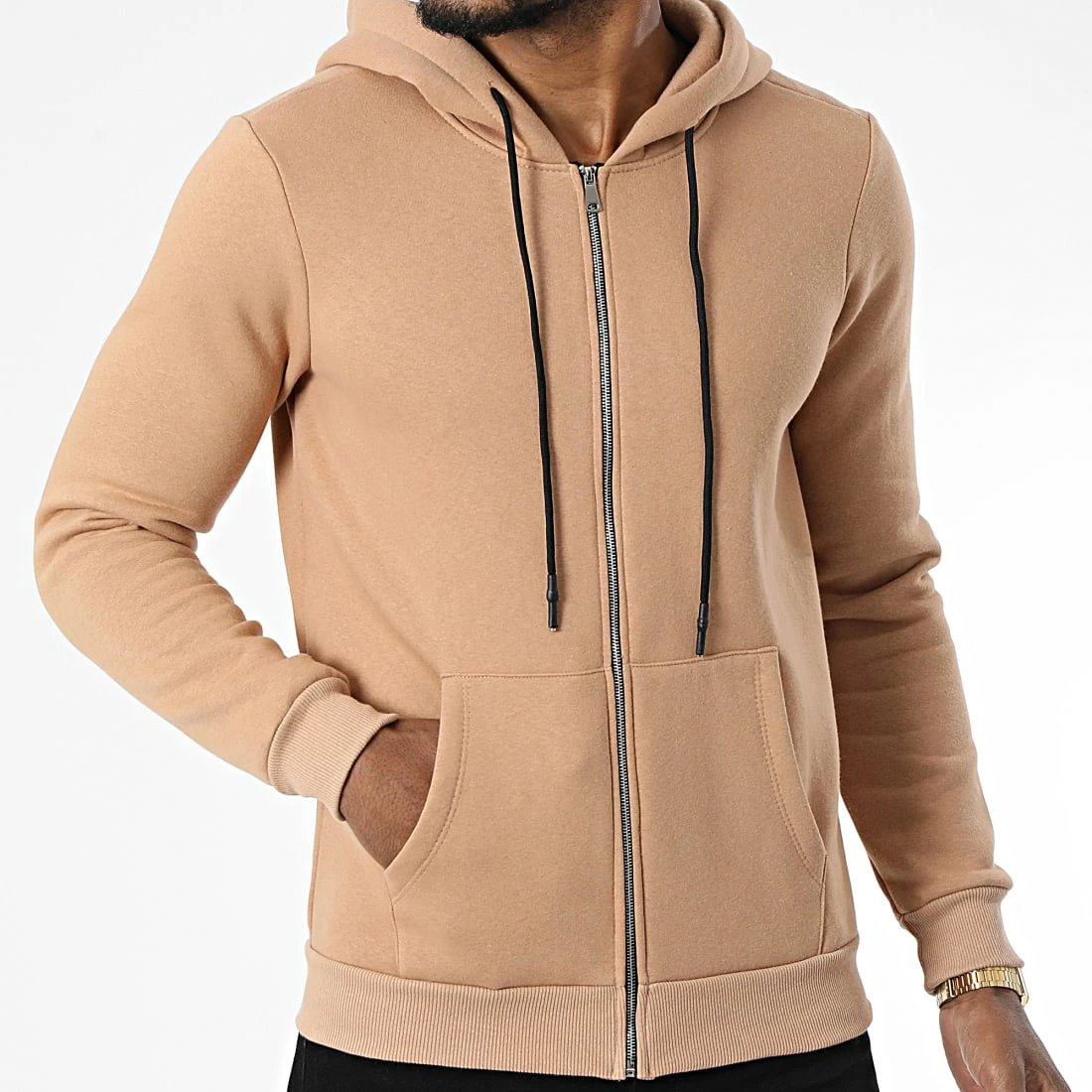Bon marché 🤩 Sweat Zippé Capuche D8056 Camel Clair de KZR 🧨 4 Bon marché 🤩 Sweat Zippé Capuche D8056 Camel Clair de KZR 🧨 – Image 3