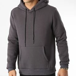 Bon marché 🤩 Sweat Capuche D7064 Gris Anthracite de KZR ✔️