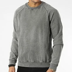 Offres 😀 Sweat Crewneck D7418 Gris Chiné de KZR ✔️