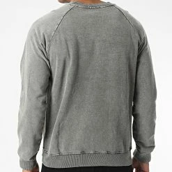 Offres 😀 Sweat Crewneck D7418 Gris Chiné de KZR ✔️ -KZR Soldes kzr 342131 D7418 NERO 20221027T152504 04