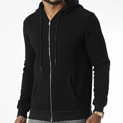 Meilleure vente 😍 Sweat Zippé Capuche D8056 Noir de KZR 🔔 -KZR Soldes kzr 342160 D8056 BLACK 20221007T145918 03