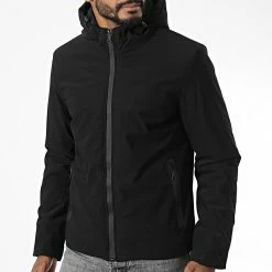 Meilleur prix ❤️ Veste Zippée Capuche TR-2203 Noir de KZR ⭐ -KZR Soldes kzr 342174 TR 2203 BLACK 20221007T145842 03