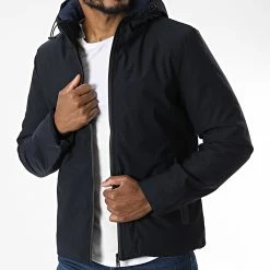 Sortie 🎁 Veste Zippée Capuche TR-2203 Bleu Marine de KZR 😀