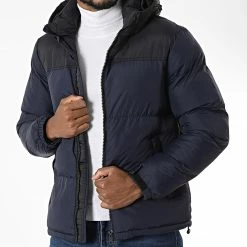 Meilleur prix 🤩 Doudoune Capuche XZ-62153 Bleu Marine de KZR 🔥