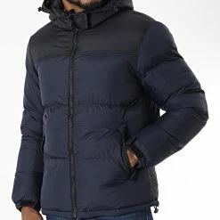 Meilleur prix 🤩 Doudoune Capuche XZ-62153 Bleu Marine de KZR 🔥 -KZR Soldes kzr 342182 XZ 62153 BLUE 20221007T151728 03