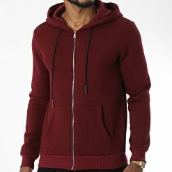 Meilleure vente 🛒 Sweat Zippé Capuche D8056 Bordeaux de KZR 😀