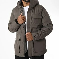 Meilleur prix ⭐ Parka Capuche XZ-62152 Gris de KZR 😀